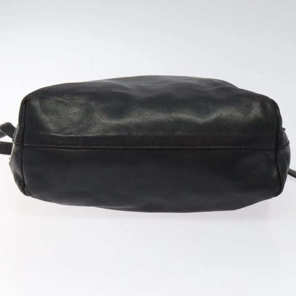 PRADA Hand Bag Leather Black Silver Auth sw622 - Picture 6 of 16